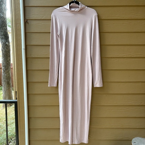 NWOT Free People Beach Good Feels Mock Neck Midi in Pink Size XL - Picture 2 of 6